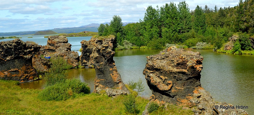 Kálfaströnd lava pillars Mývatn North-Iceland