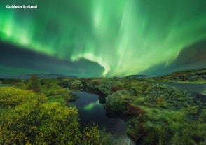 Þingvellir nationalpark är en underbar plats att beundra aurora borealis på