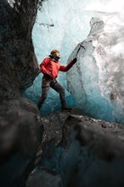 It is essential to wear all the safety gear while ice climbing in Iceland.